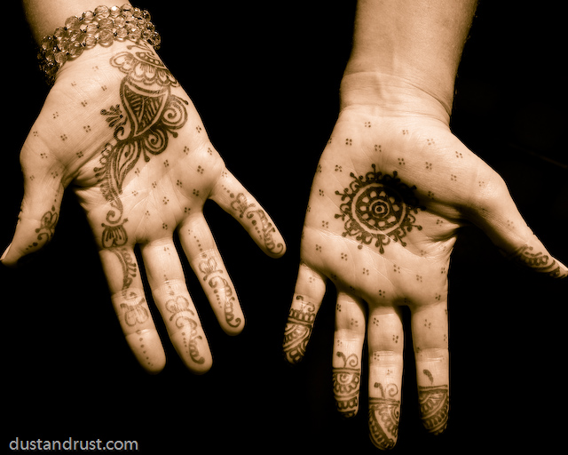 My friend Leslie had her hands painted with henna as part of the prewedding