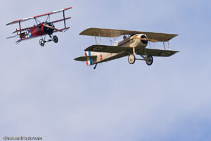 Spad VII and Fokker Dr.I Dogfight