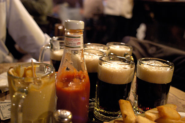 Mcsorley's Dark ale and mustard