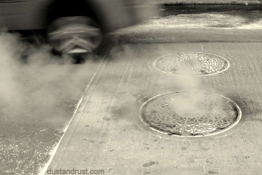 Steaming Manhole Cover, NYC