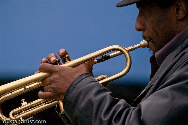 Trumpet Player at the South Street Seaport, NYC